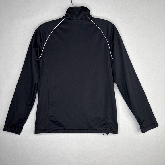 Nike Womens Black Zip Up Jacket Large Swoosh Activewear Athletic Full Zip - Picture 2 of 6